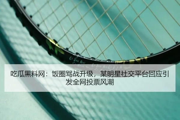 吃瓜黑料网：饭圈骂战升级，某明星社交平台回应引发全网投票风潮